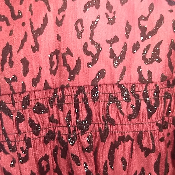 Laura Ashley Burgundy Wine with Black Leopard sequin blazer size M - Picture 10 of 15